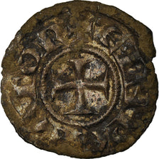Coin, Italy, SICILY, Enrico VI, Denaro, 1194-1197, Messina, VF(30-35), Billon