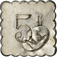 Moneda, Francia, Tramways, Nantes, 5 Centimes, MBC+, Nickel plated zinc
