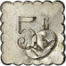 Moneda, Francia, Tramways, Nantes, 5 Centimes, MBC+, Nickel plated zinc
