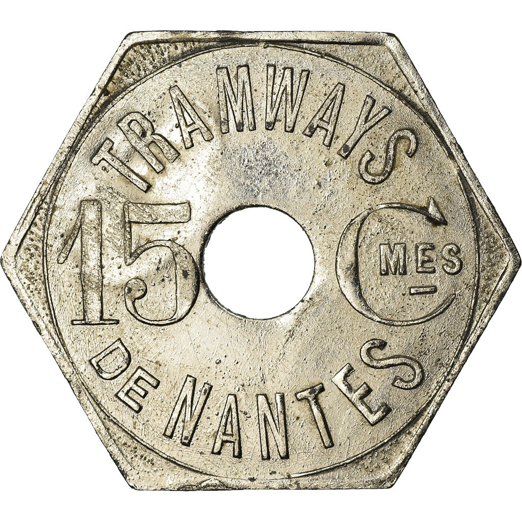 Münze, Frankreich, Tramways, Nantes, 15 Centimes, SS+, Nickel plated zinc