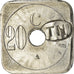 Moneda, Francia, Tramways, Nantes, 20 Centimes, EBC, Nickel plated zinc