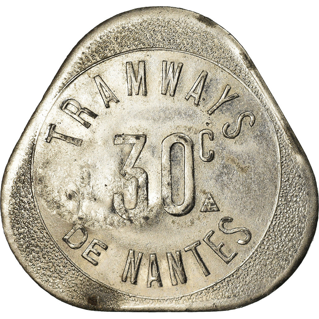 Münze, Frankreich, Tramways, Nantes, 30 Centimes, VZ, Nickel plated zinc