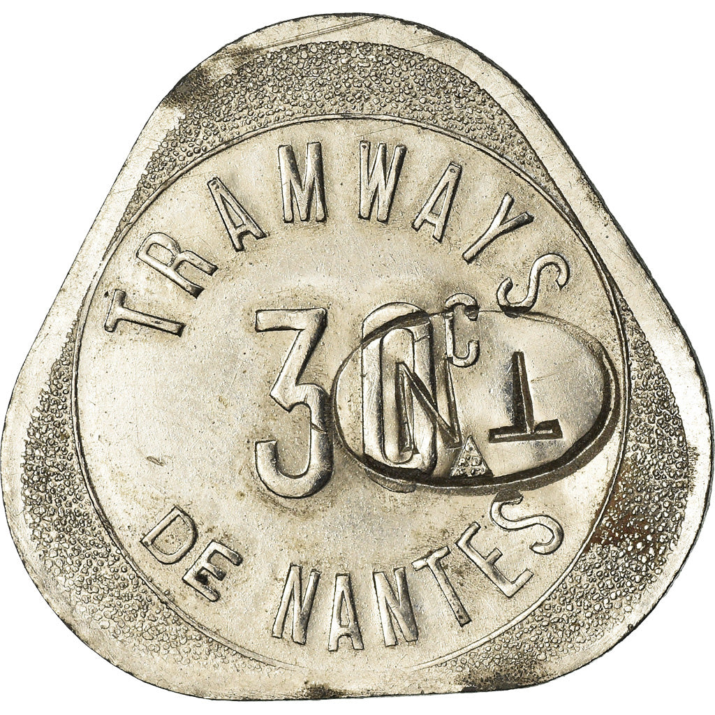 Münze, Frankreich, Tramways, Nantes, 30 Centimes, VZ, Nickel plated zinc