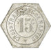 Moneta, Francia, Compagnie des Tramways, Nantes, 15 Centimes, BB+, Alluminio