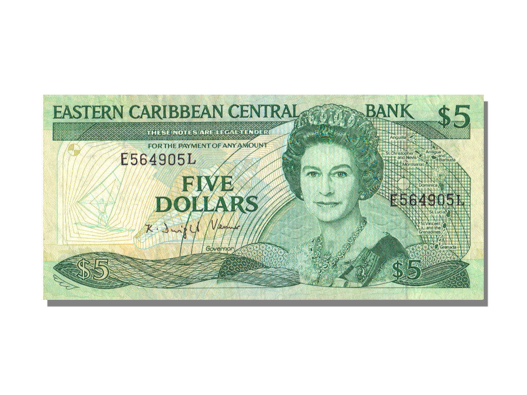 Caribbean, 5 Dollars, AU(55-58), L