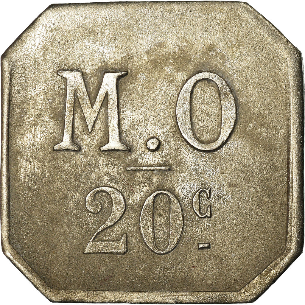 Munten, Frankrijk, Messageries de l'Ouest, Nantes, 20 Centimes, ZF+, Nickel