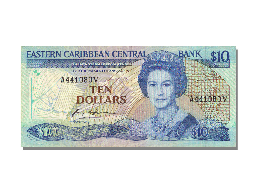 Caribbean, 10 Dollars, UNC(63), V