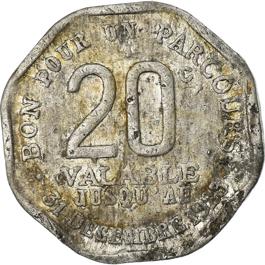 Münze, Frankreich, Transport en Commun Région Parisienne, Paris, 20 Centimes