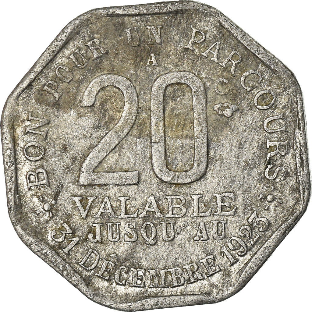 Münze, Frankreich, Transport en Commun Région Parisienne, Paris, 20 Centimes