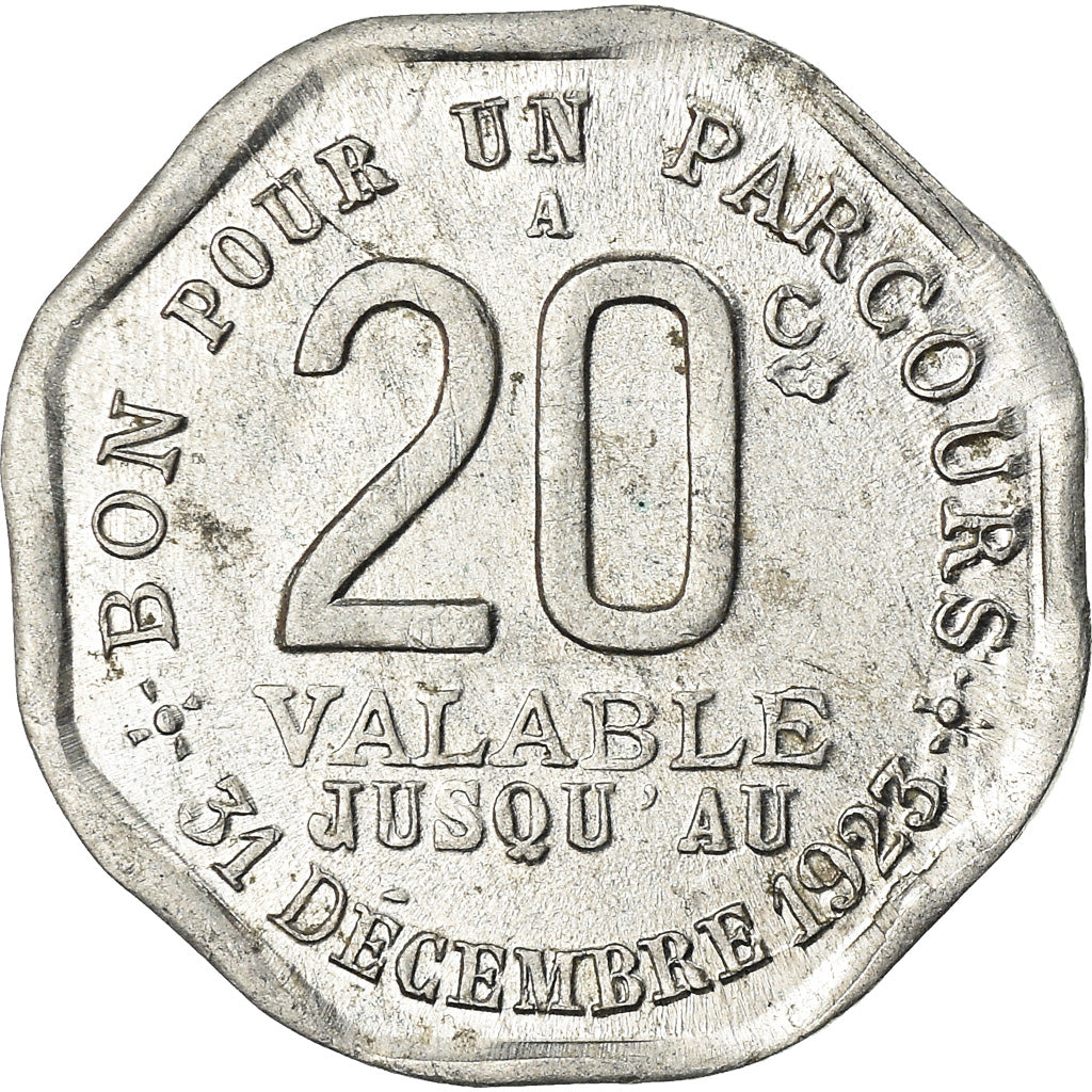 Coin, France, Transport en Commun Région Parisienne, Paris, 20 Centimes