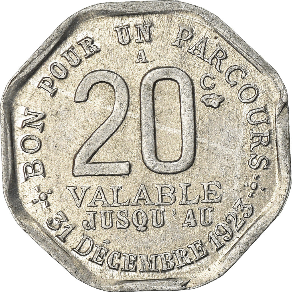 Monnaie, France, Transport en Commun Région Parisienne, Paris, 20 Centimes