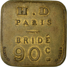 Munten, Frankrijk, H. D Paris, Paris, 90 Centimes, ZF+, Tin, Elie:H75.5