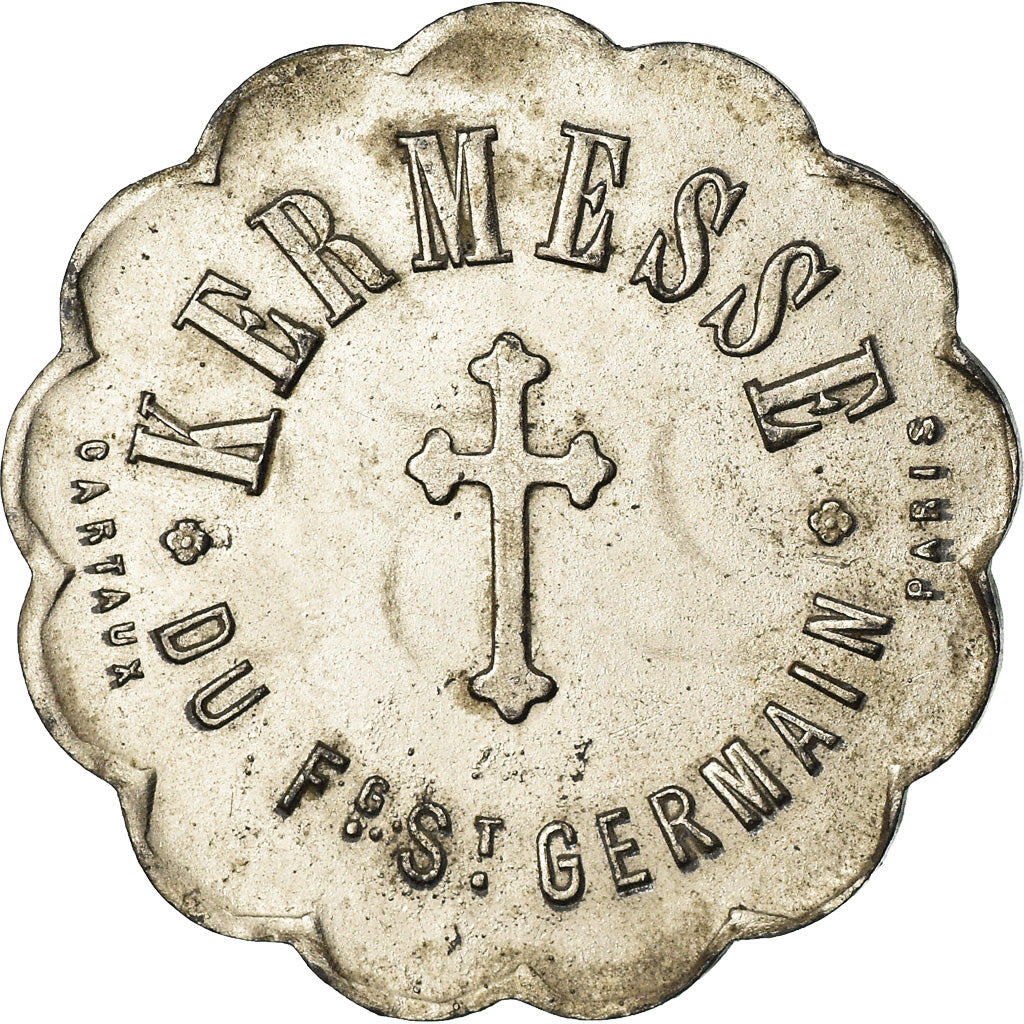 Moneda, Francia, Kermesse du Fg. St. Germain, Paris, 25 Centimes, MBC+, Nickel