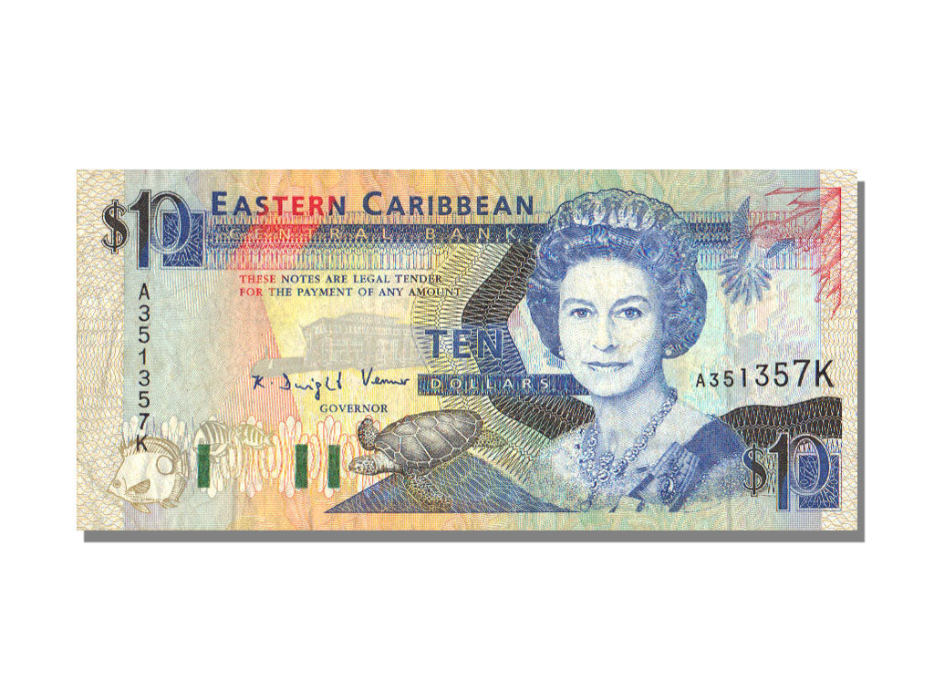 East Caribbean States, 10 Dollars, UNC(63)