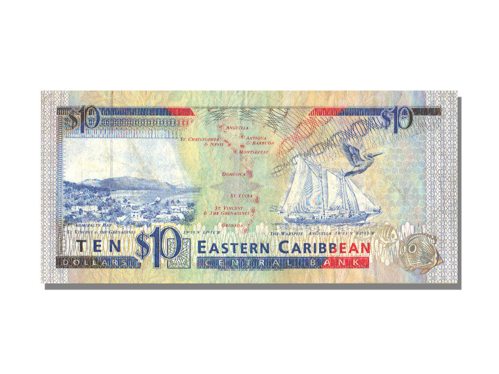 East Caribbean States, 10 Dollars, UNC(63)