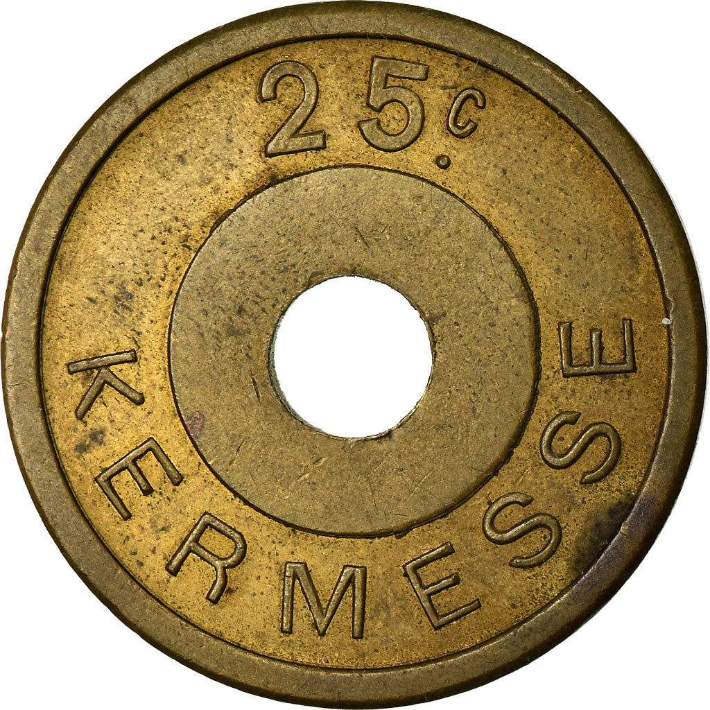 Coin, France, Kermesse JAK, Paris, 25 Centimes, AU(50-53), Brass