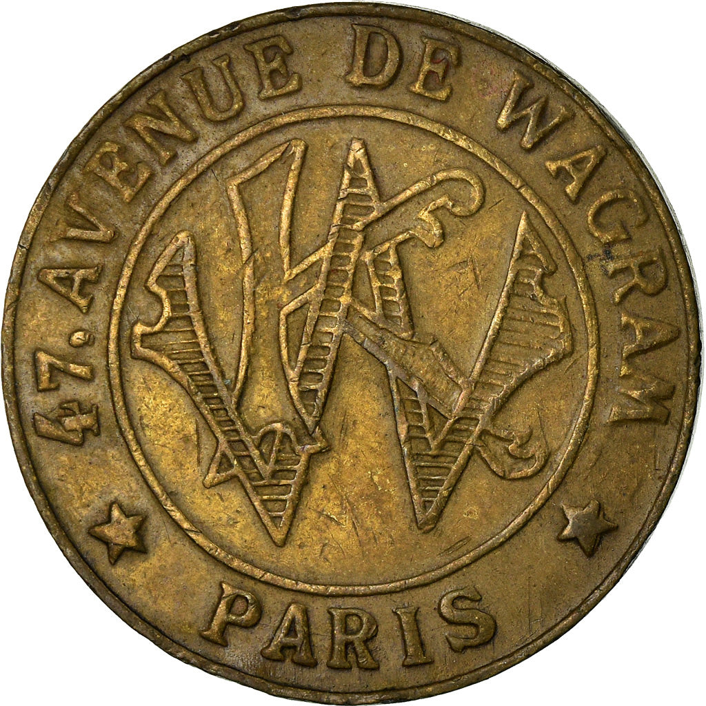 France, Token, Paris, Kermesse Wagram, Jeton d'audition, EF(40-45), Brass