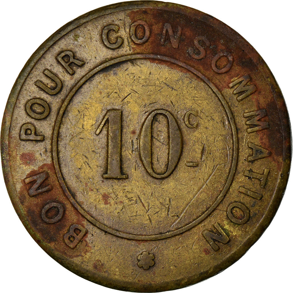 Coin, France, La Compagnie CAILLE, Paris, 10 Centimes, EF(40-45), Brass