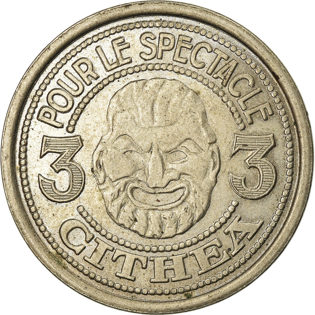 France, Token, Paris, CITHEA, Jeton de Spectacle, 3 Coupons, 1932, AU(55-58)