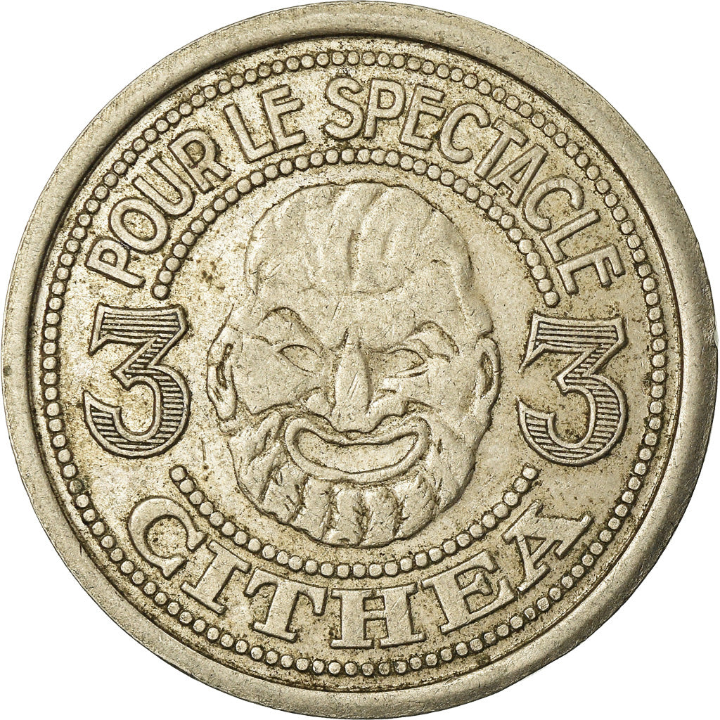 France, Jeton, Paris, CITHEA, Jeton de Spectacle, 3 Coupons, 1933, TTB+