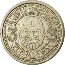 France, Jeton, Paris, CITHEA, Jeton de Spectacle, 3 Coupons, 1933, TTB+