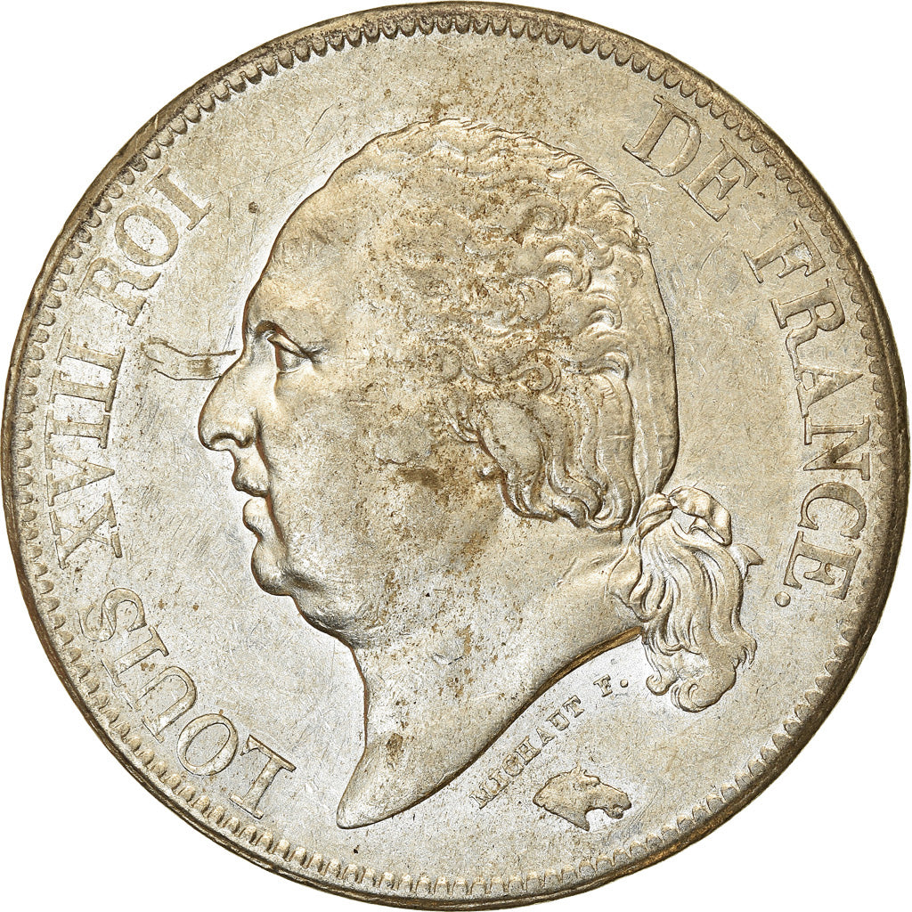 Monnaie, France, Louis XVIII, 5 Francs, 1824, Lille, TTB, Argent, Gadoury:614