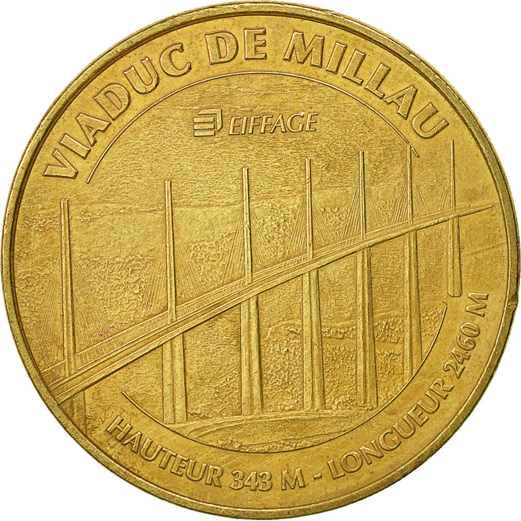 France, Token, Touristic token, Viaduc de Millau -, 2008, Monnaie de Paris