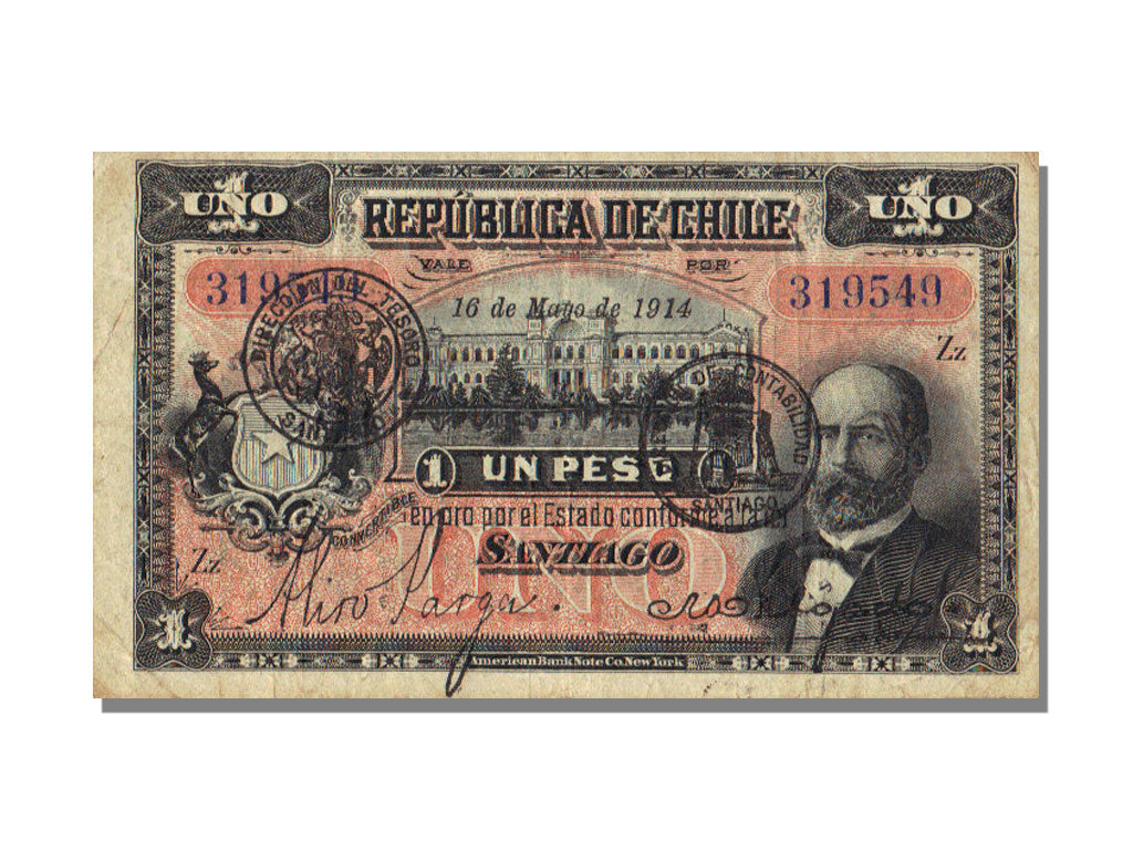 Chile, 1 Peso, 1914, 1914-05-16, EF(40-45), ZZ
