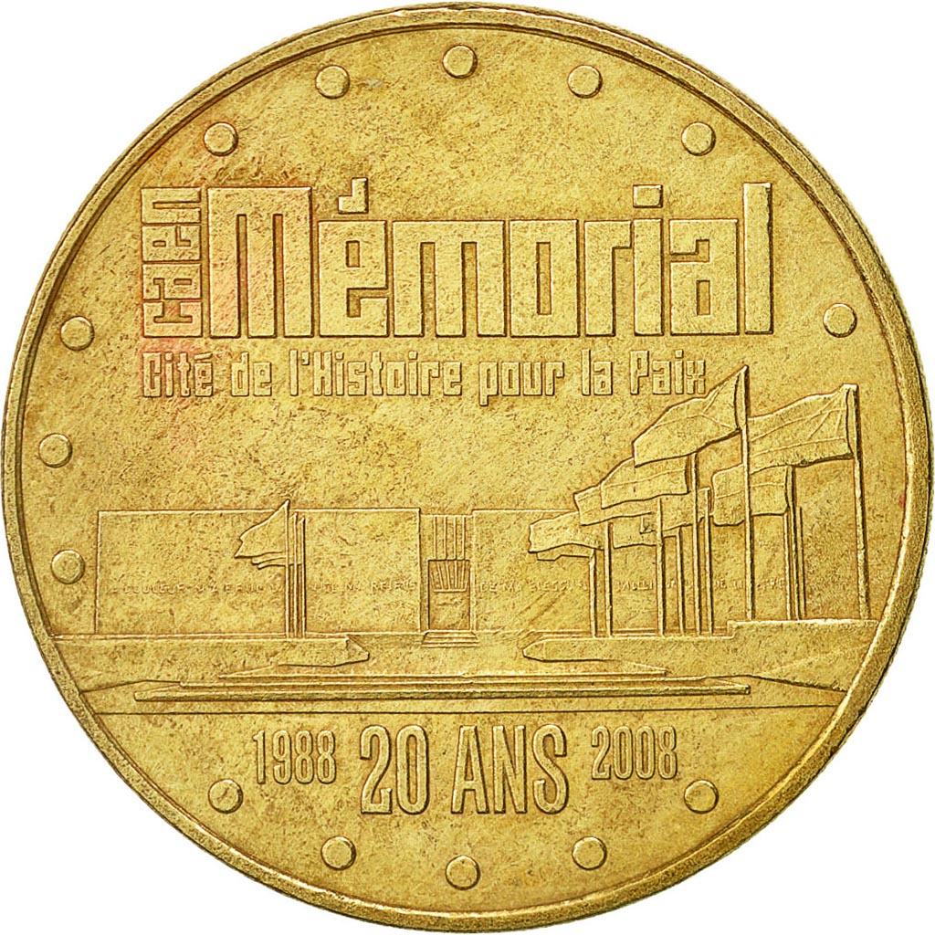 France, Token, Touristic token, Caen -  20 ans du Mémorial, 2008, Monnaie de