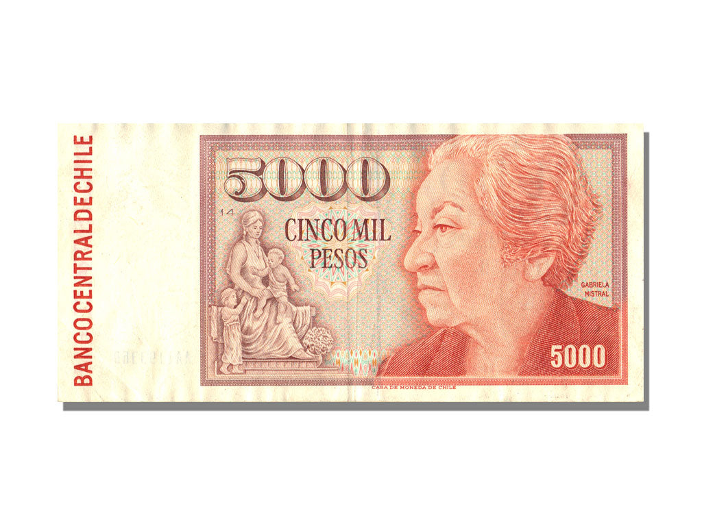 Chile, 5000 Pesos, 1990, AU(50-53), AA