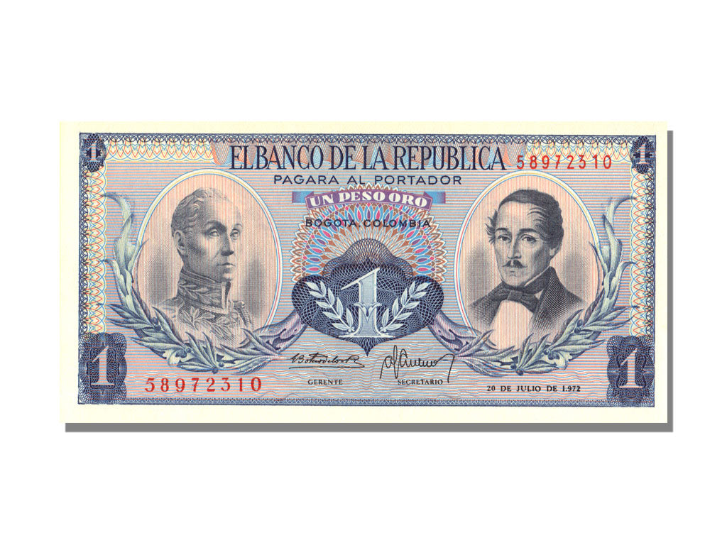 Colombia, 1 Peso Oro, 1972, FDS