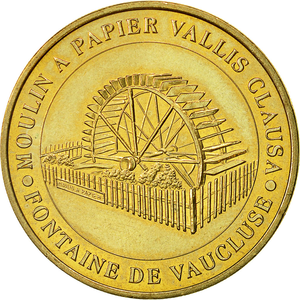 France, Token, Touristic token, Fontaine de Vaucluse - Moulin à papier n°1
