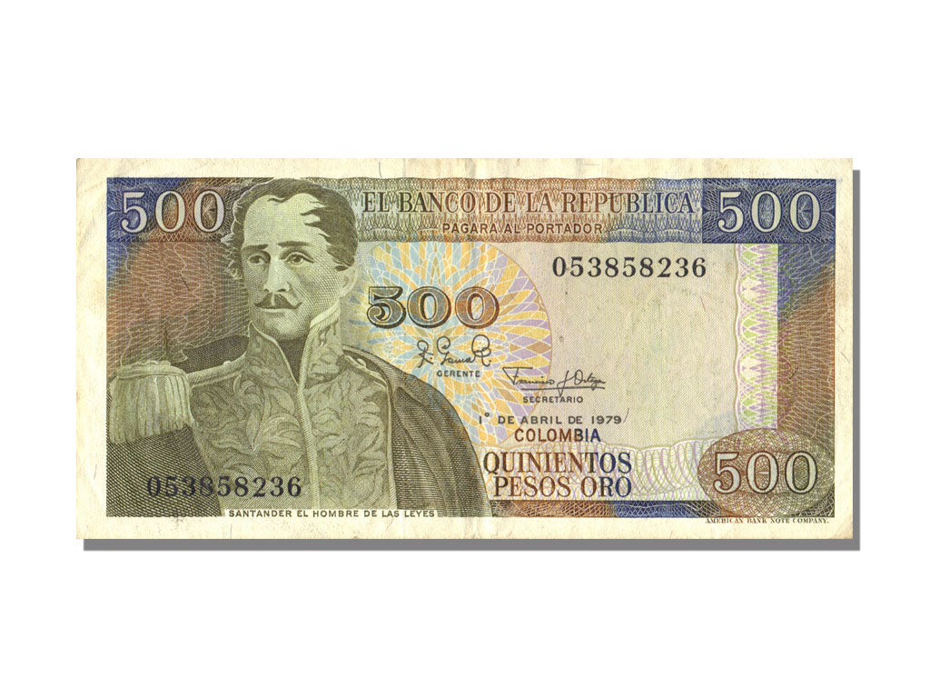 Colombia, 500 Pesos Oro, 1979, KM #420b, 1979-04-01, AU(50-53)