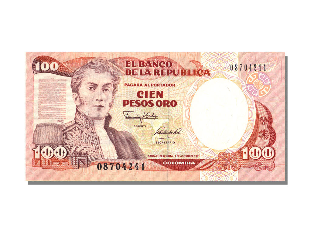 Colombia, 100 Pesos Oro, 1991, KM #426A, 1991-08-07, UNC(65-70)