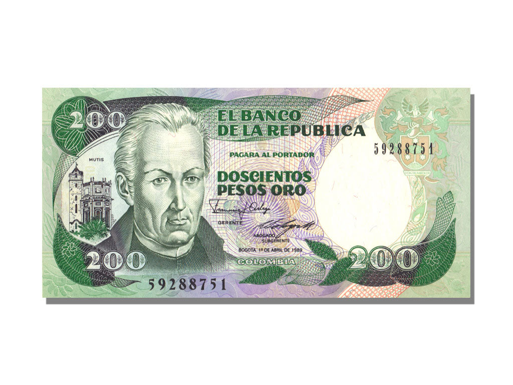Colombia, 200 Pesos Oro, 1989, KM #429d, 1989-04-01, UNC(65-70)