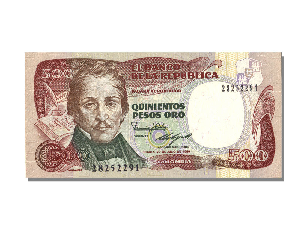 Banknote, Colombia, 500 Pesos Oro, 1989, 1989-07-20, KM:431, UNC(65-70)
