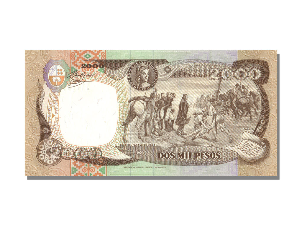 Colombia, 2000 Pesos, 1994, KM #439b, 1994-11-01, UNC(65-70)