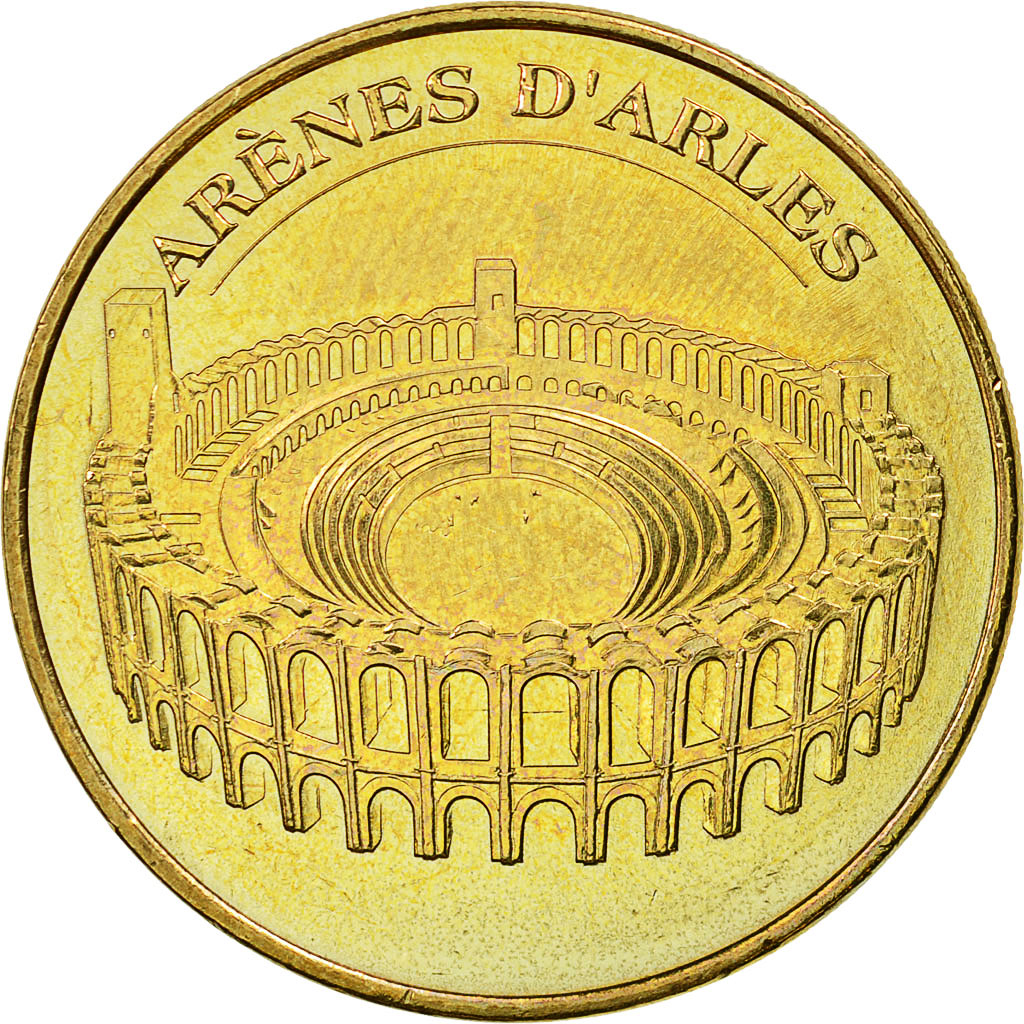 France, Token, Touristic token, Arles - les Arènes n°4 - Vue aérienne, 2009
