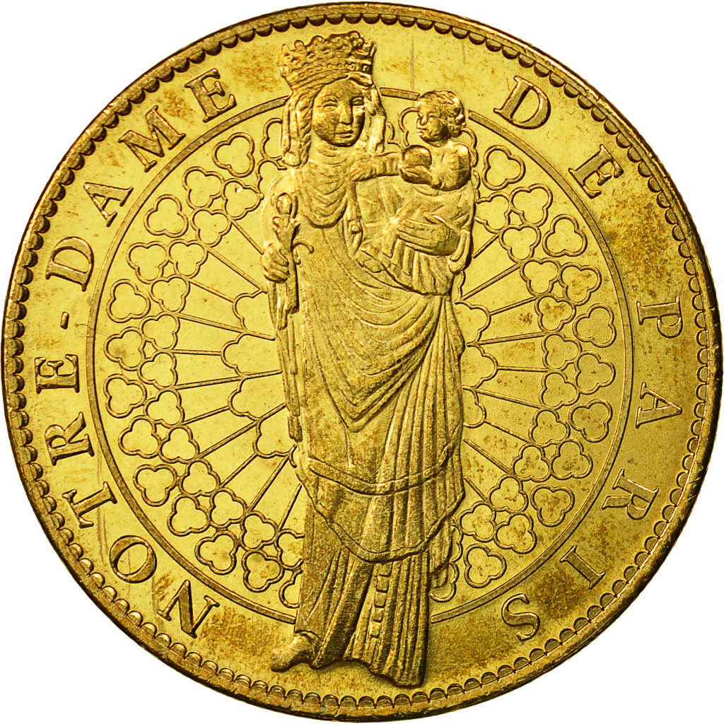 France, Token, Touristic token, Paris - Notre Dame - Vierge à l'enfant, 2013