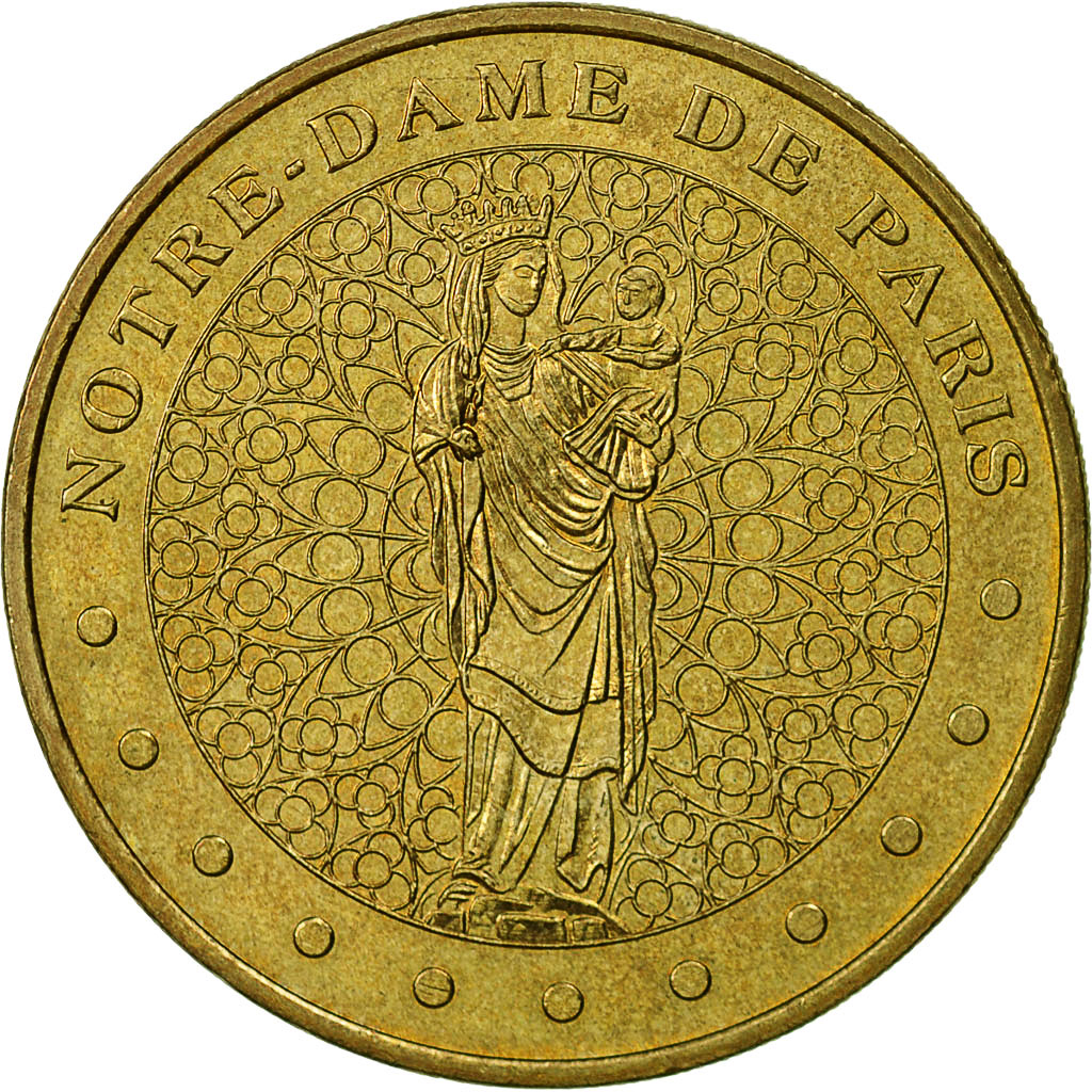 France, Token, Touristic token, Paris - Cathédrale notre Dame - Vierge à