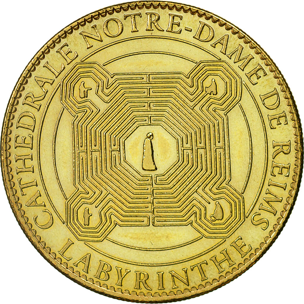 France, Token, Touristic token, Reims - Cathédrale - Labyrinthe, 2010, Arthus