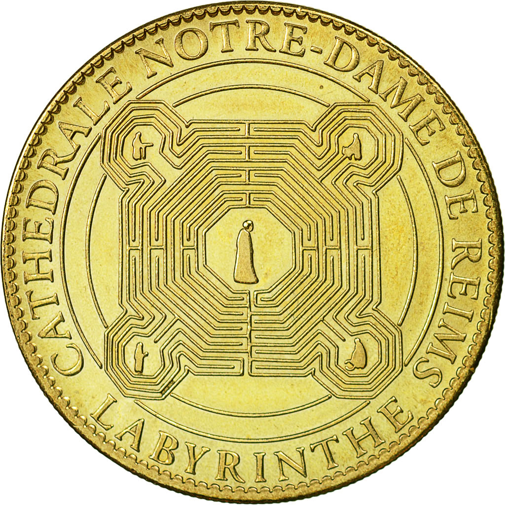 France, Token, Touristic token, Reims - Cathédrale - Labyrinthe, 2011, Arthus