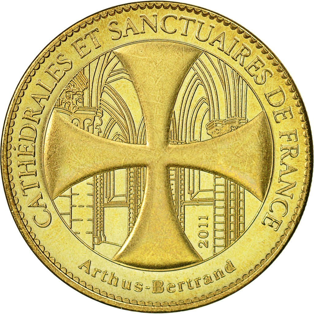 France, Token, Touristic token, Reims - Cathédrale - Labyrinthe, 2011, Arthus