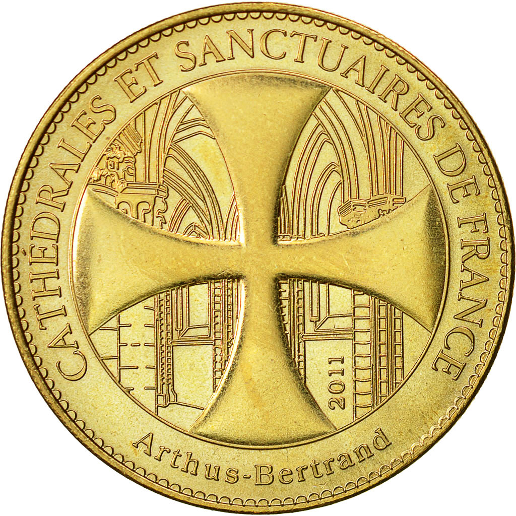 France, Token, Touristic token, Laon - Cathédrale, 2011, Arthus Bertrand