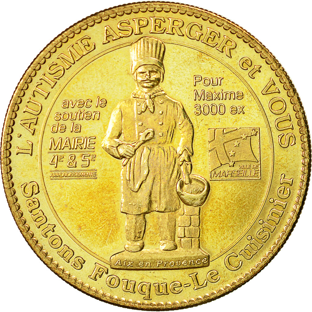 France, Jeton, Jeton Touristique, Marseille - L'Autisme Asperger, 2010, Arthus