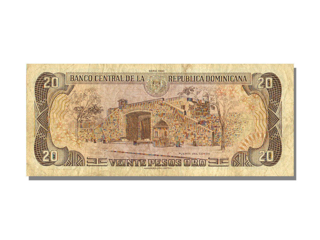 Dominican Republic, 20 Pesos Oro, 1990, EF(40-45)
