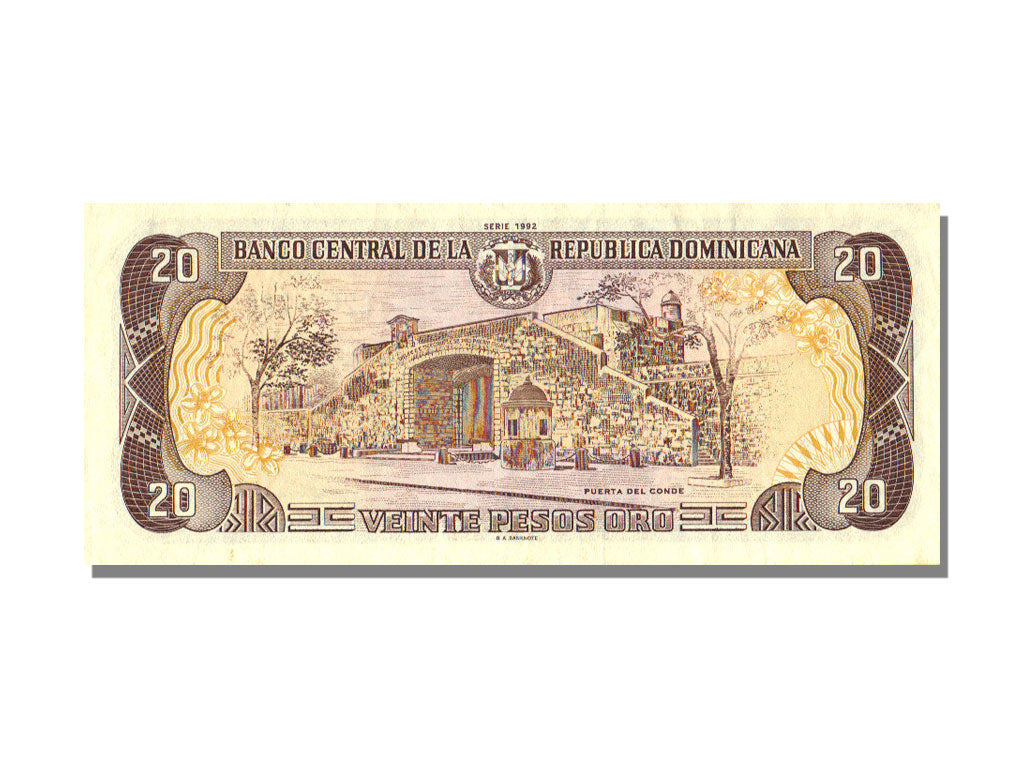 Dominican Republic, 20 Pesos Oro, 1992, KM #139a, UNC(63), G