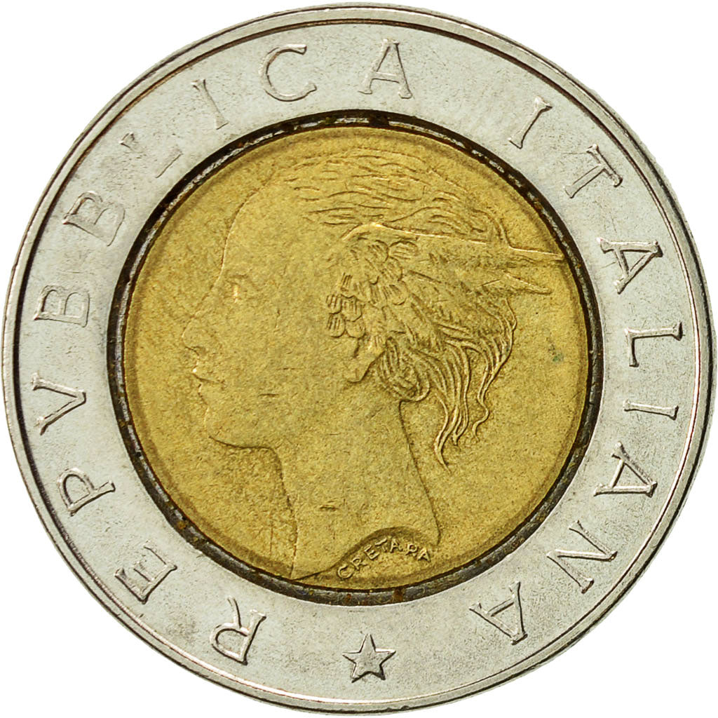 Coin, Italy, 500 Lire, 1992, Rome, EF(40-45), Bi-Metallic, KM:111