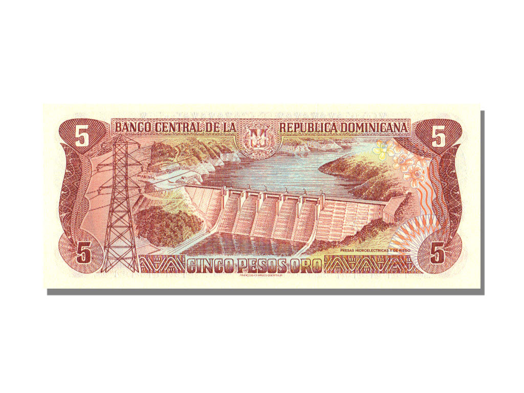 Dominican Republic, 5 Pesos Oro, 1996, KM #152a, UNC(65-70), F