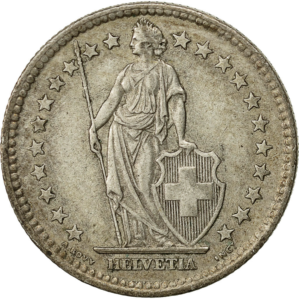 Coin, Switzerland, 2 Francs, 1961, Bern, EF(40-45), Silver, KM:21